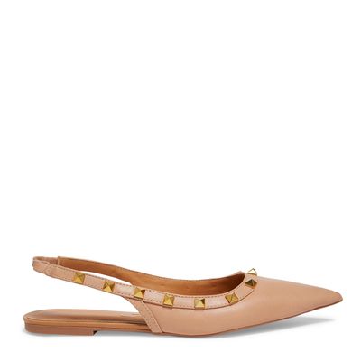 Sapatilha Couro Nude  Slingback