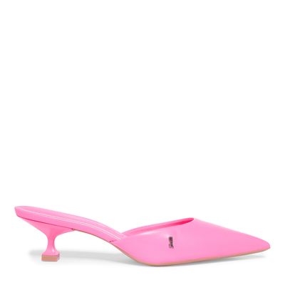 Mule Bico Fino Rosa Salto Taça