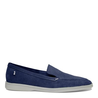 Mocassim Couro Camurça Azul Marinho