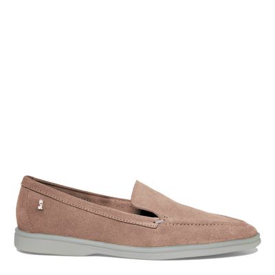 Mocassim Couro Camurça Nude Rosado