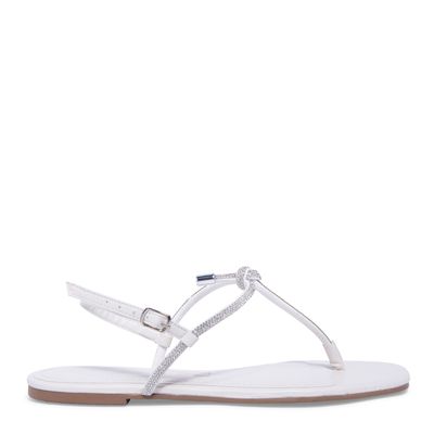 Rasteira Napa Soft Off White Tiras Briho