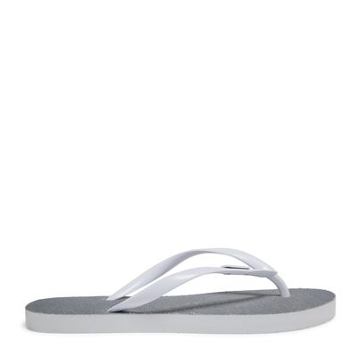 Chinelo Flip Flop Borracha Branco Brilho