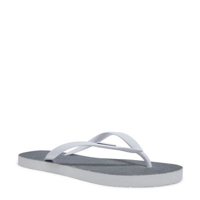 Chinelo Flip Flop Borracha Branco Brilho