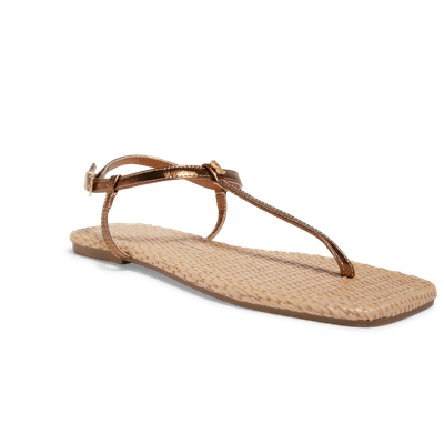 Rasteira metallic soft bronze