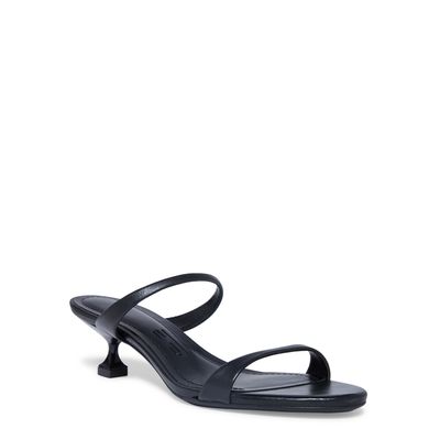 Mule Couro Nobre Preto  Bico Redondo
