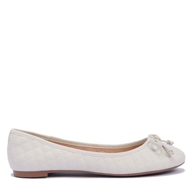 Sapatllha Bico Redondo Napa Soft Off White Laço