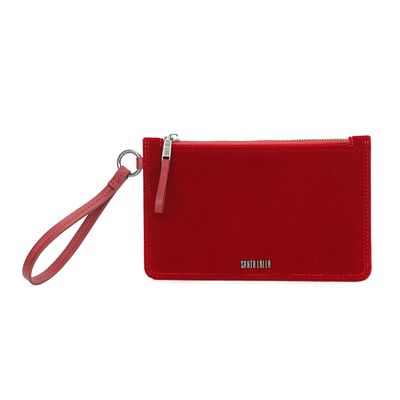 Clutch Bordô Veludo Alça De Mão