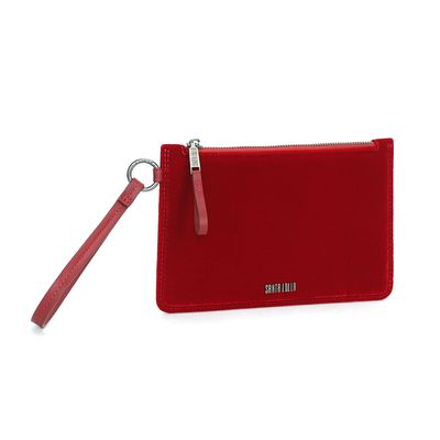 Clutch Bordô Veludo Alça De Mão