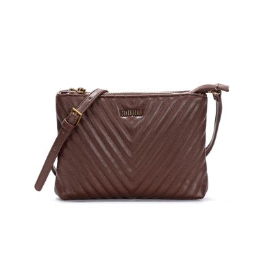 Bolsa Matelassê Pequena Soft Marrom Escuro