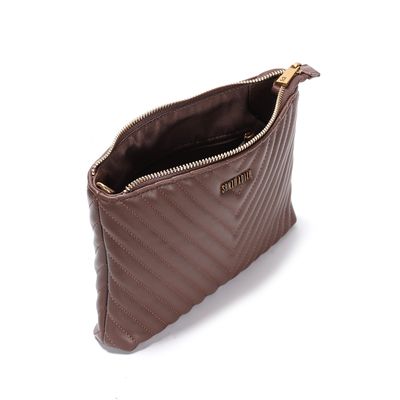 Bolsa Matelassê Pequena Soft Marrom Escuro