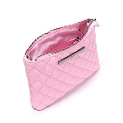 Bolsa Matelassê Transversal Rosa Claro