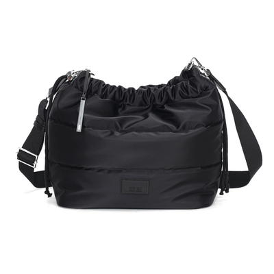 Bolsa Puffer Nylon Preta Alça Ajustável
