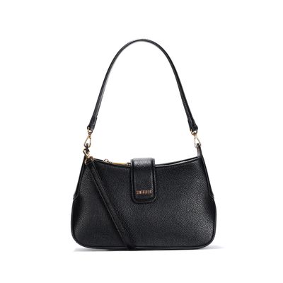 Bolsa Baguete Preta Alça Transversal Removível