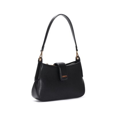 Bolsa Baguete Preta Alça Transversal Removível