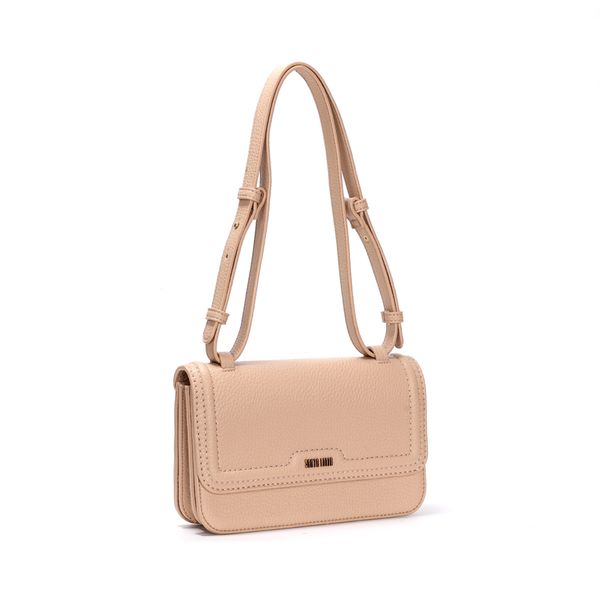 Bolsa Bege Quadrada Transversal