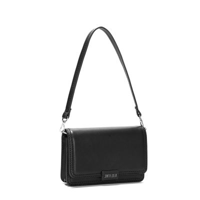 Bolsa Preta Material Atanado Duas Alças