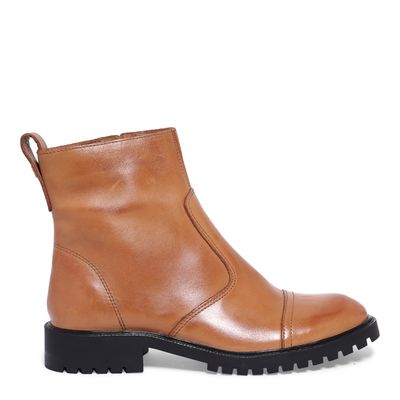 Bota Coturno Tratorada Caramelo Couro Pelica Premium