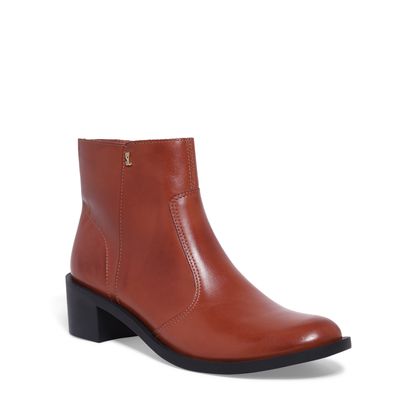 Bota Marrom Salto Bloco Baixo