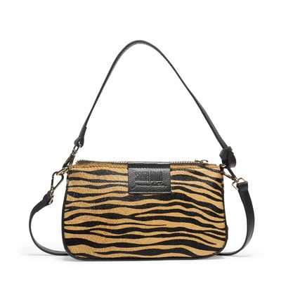 Bolsa Pequena Couro Duas Alças Animal Print Tigre