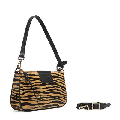 Bolsa Pequena Couro Duas Alças Animal Print Tigre