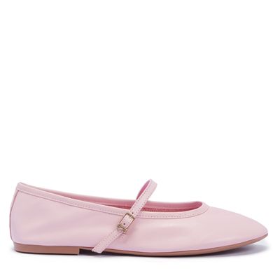 Sapatilha Boneca Couro Rosa