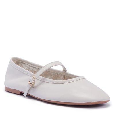 Sapatilha Boneca Couro Off White