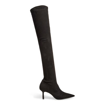 Bota Overknee Suede Strech Preto