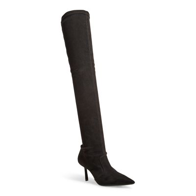 Bota Overknee Suede Strech Preto