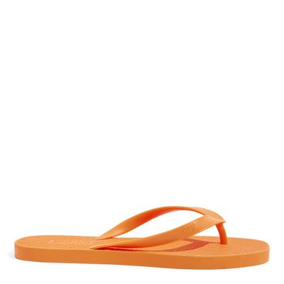 Chinelo Flip Flop Borracha Laranja Bico Redondo