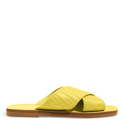 Rasteira Flat Hot Oliva Tiras Cruzadas