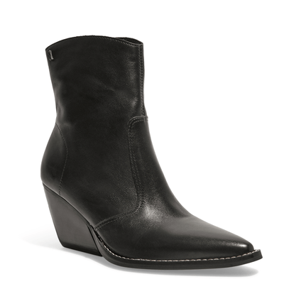 Bota Western Couro Cano Curto Preto Salto Grosso