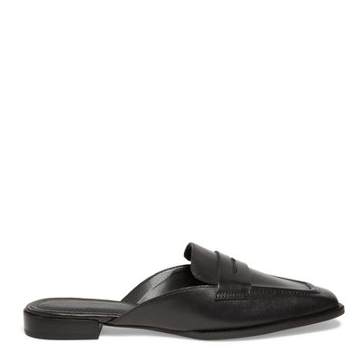 Mocassim  Mule Preto Couro Nobre Soft