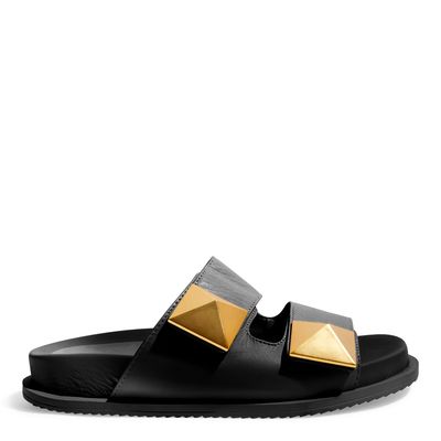 Papete Couro Preto Spikes