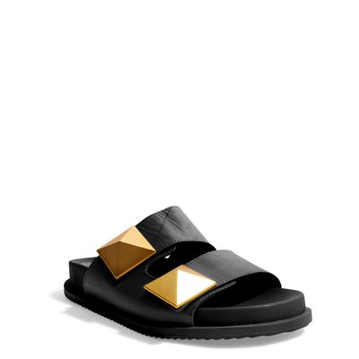 Papete Couro Preto Spikes