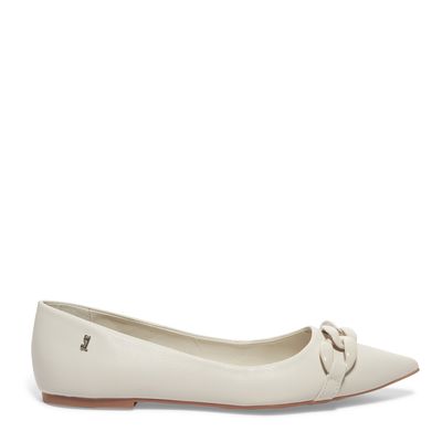 Sapatilha Off White Corrente Bico Fino