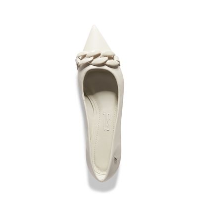 Sapatilha Off White Corrente Bico Fino