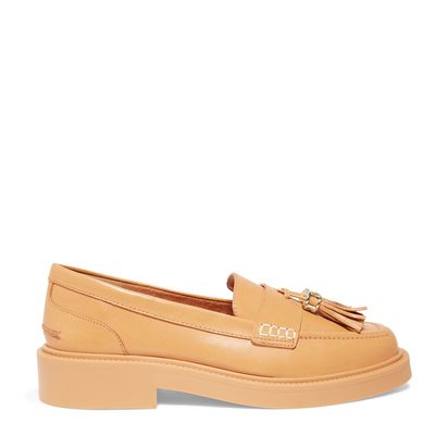 Mocassim Bege Couro Nobre