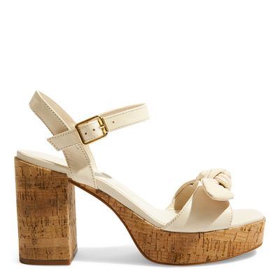 Sandalia Plataforma Off White Laço