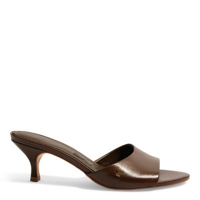 Mule Marrom Couro Nobre Salto Baixo