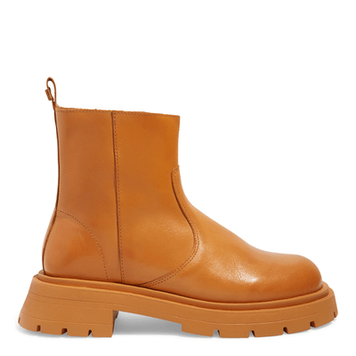 Bota Coturno Caramelo Couro Premium Caramelo