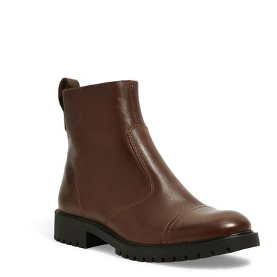 Bota Coturno Couro Pelica Premium Cano Baixo Tratorada Marrom