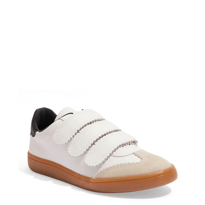 Tênis Couro Camurça Velcro Branco