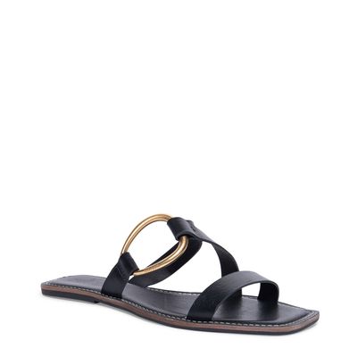 Rasteira Preta Couro Nobre Soft