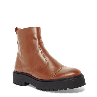 Bota Coturno Tratorado Couro Marrom