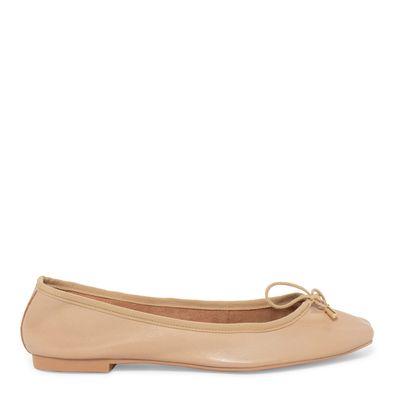 Sapatilha Nude Couro Laço