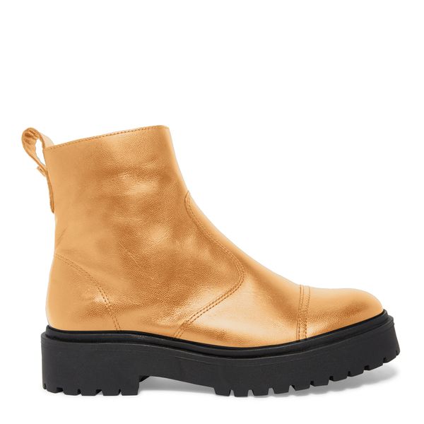 Bota Coturno Tratorado Couro Caramelo