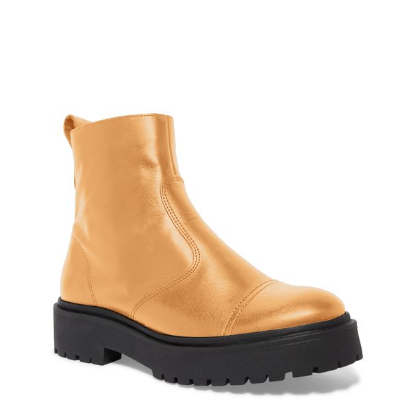 Bota Coturno Tratorado Couro Caramelo