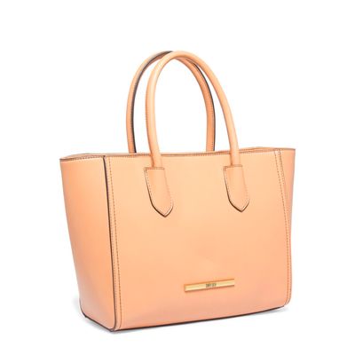 Bolsa Shopper Atanado Lisa Bege Alça de Ombro