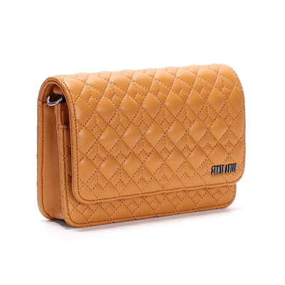 Bolsa Transversal Soft Alça Corrente Caramelo