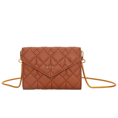 Bolsa Pequena Floater Marrom Alça Metalizada